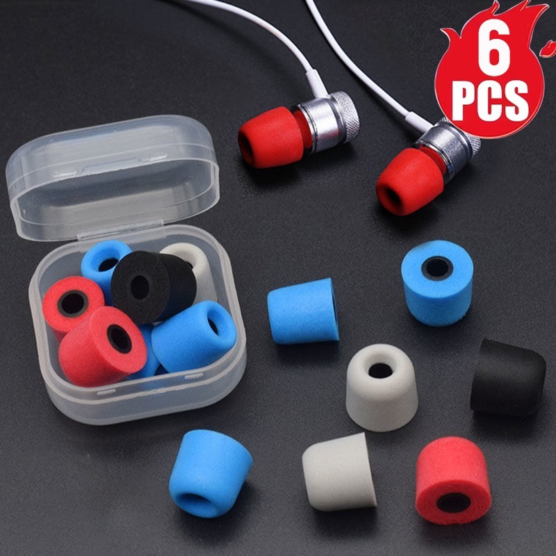 Earphone Foam Tip - 1-6 Paar Zachte Memory Foam Oordopjes