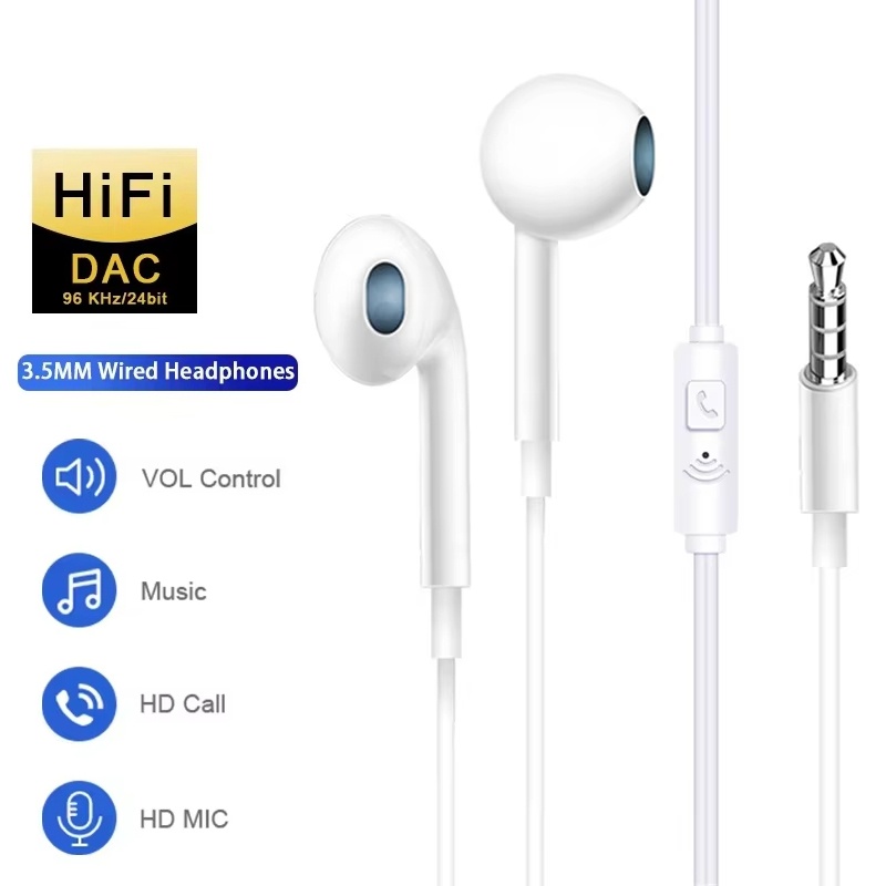 Audiophile Headphone Wired - Universele oordopjes met 3,5 mm-aansluiting, bedrade